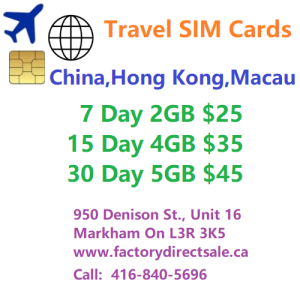 China, Hong Kong, Macau Travel SIM Card