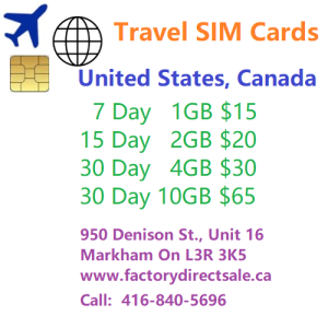 United States, Canada Travel SIM Card